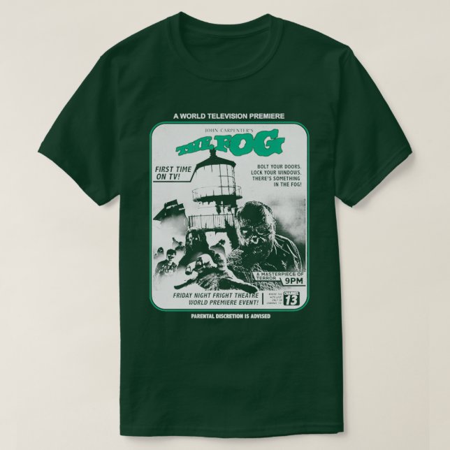 A Camisa de Horror de Nevoeiro Essencial (Frente do Design)