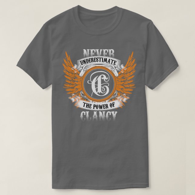 A Camisa De Nome Clancy Nunca Subestima O Poder De (Frente do Design)