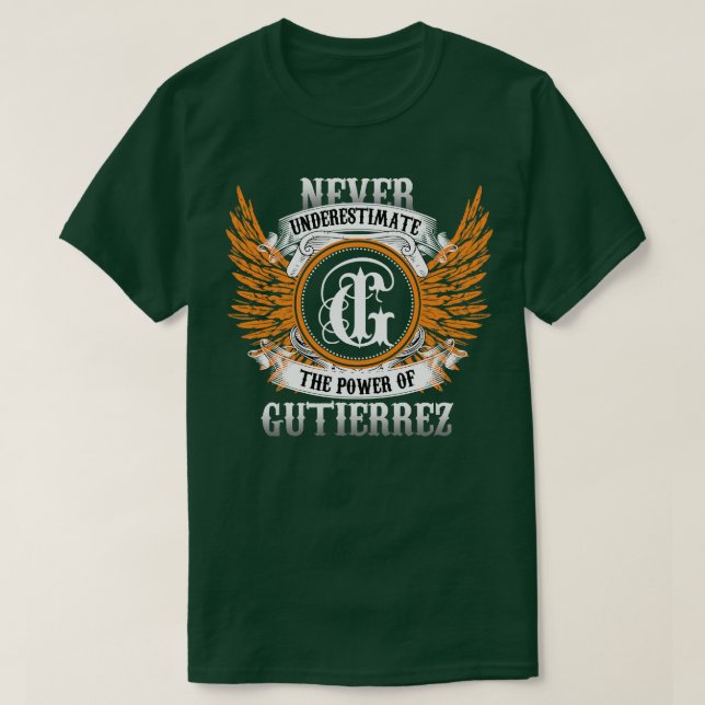 A Camisa De Nome Gutierrez Nunca Subestima O Poder (Frente do Design)