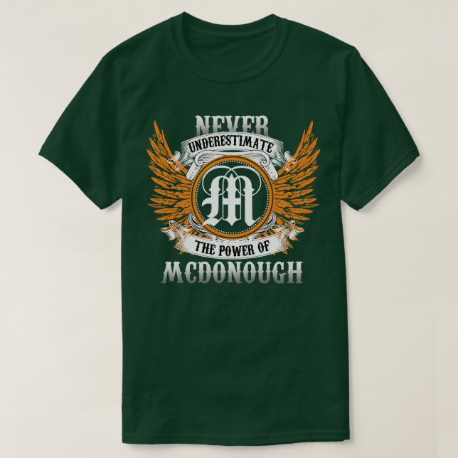 A Camisa De Nome Mcdonough Nunca Subestima A Potên (Frente do Design)