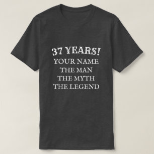 A camisa do aniversário t da legenda 37th do mito