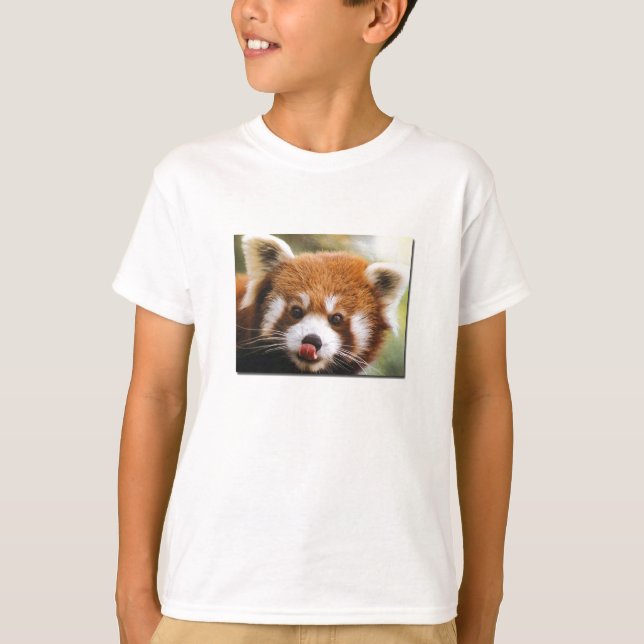 A camisa do miúdo da panda vermelha (Frente)