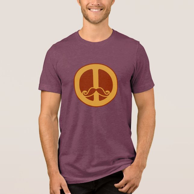 A camisa do Peace Stache - escolha estilo e cor (Frente)