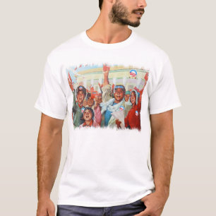A camisa dos homens da propaganda de Obama