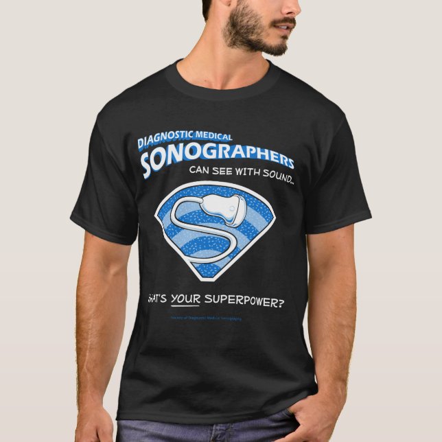 A camisa dos homens de Sonographer do super-herói (Frente)