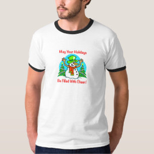 A camisa dos homens do boneco de neve do Natal do