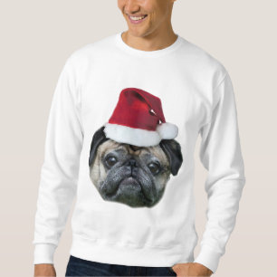 A camisa dos homens do cão do pug do Natal