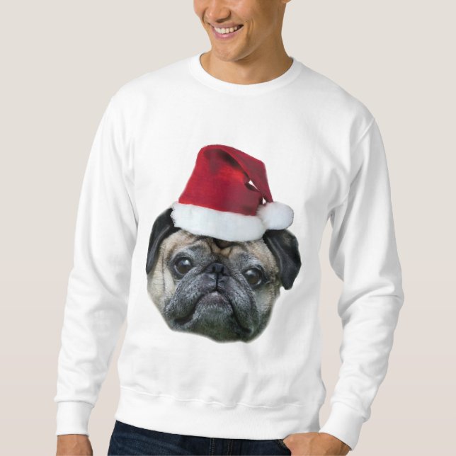 A camisa dos homens do cão do pug do Natal (Frente)