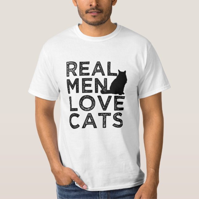 A camisa dos homens engraçados dos gatos reais do (Frente)