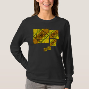 A camisa escura das mulheres da geometria do