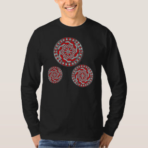 A camisa escura dos homens vermelhos da maquinaria