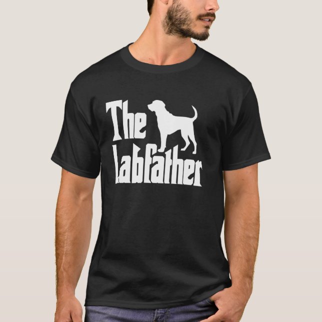 A Camisa LabFather Labradores Engraçados Pai M (Frente)