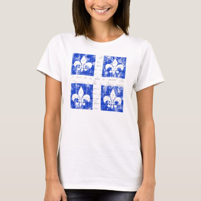 A camisa leve das mulheres da flor de lis de (Frente)