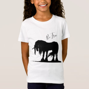 A Camisa Mística Negra Do Unicórnio (Seja Livre)