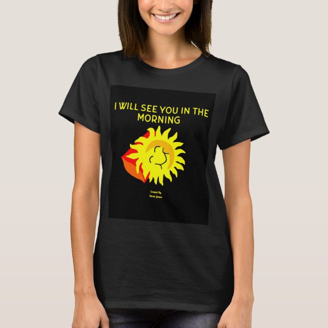 A Camisa Negra Básica das Mulheres do Sol Boa Noit (Frente)