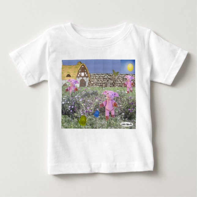 A camisa pequena da criança de três porcos (Frente)