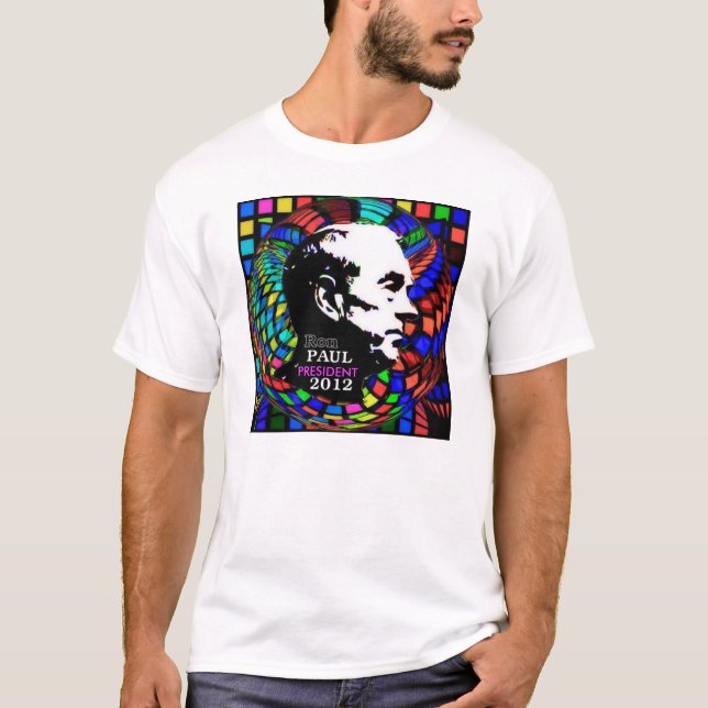A camisa psicadélico das mulheres de Ron Paul (Frente)