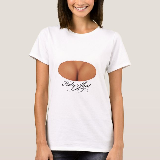 A camisa santamente (camisa engraçada do clevage) (Frente)
