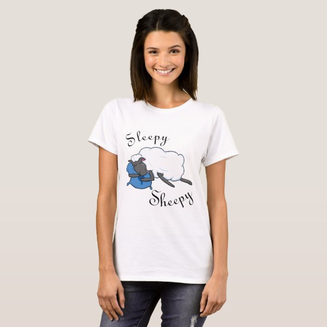 A camisa sonolento das mulheres de Sheepy (Frente Completa)
