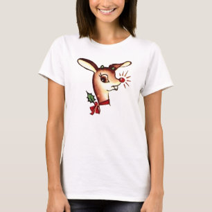 a camisa vermelha da rena do nariz