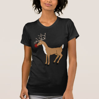 A camisa vermelha do Natal T da rena do nariz