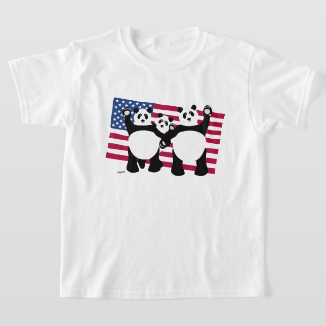 A Camiseta Americana dos Pandas Gigantes (Postura )