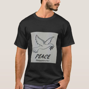 A camiseta apresenta nossa logomarca de pombo e es