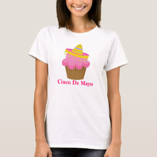 A camiseta bonito das mulheres do cupcake de Cinco