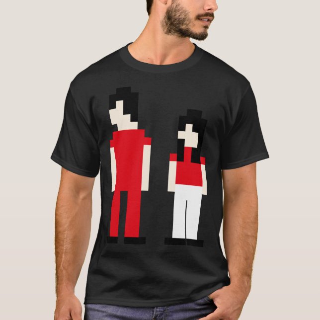 A Camiseta Clássica das Estrias Brancas Pixel (Frente)