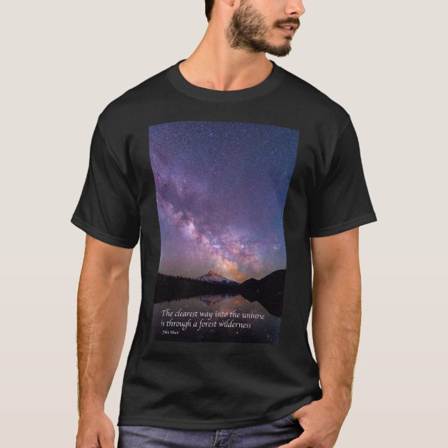 A camiseta com a citação de John Muir sobre o univ (Frente)