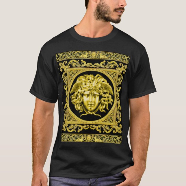 A Camiseta da Medusa Dourada de Perseu (Frente)