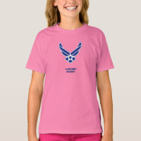 A camiseta da menina dependente do U.S.A.F.