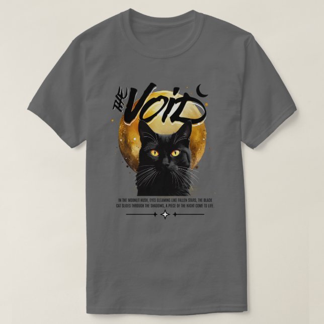 A Camiseta de Gato Negro Vazio (Frente do Design)