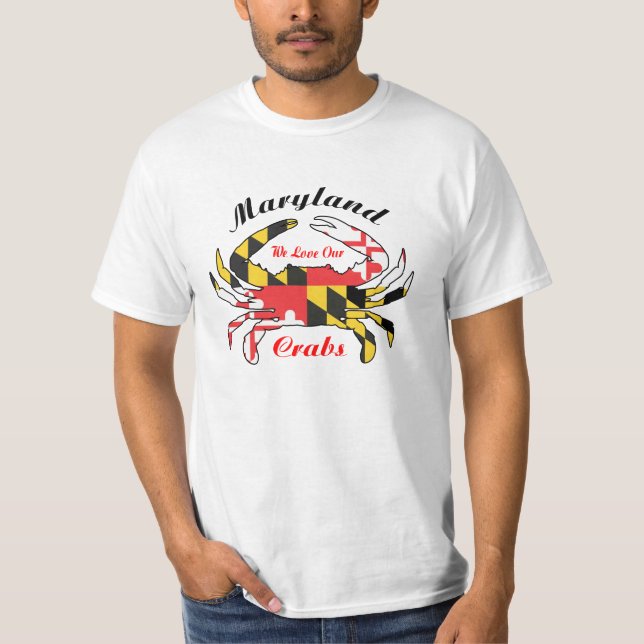 A camiseta do amante do caranguejo de Maryland (Frente)