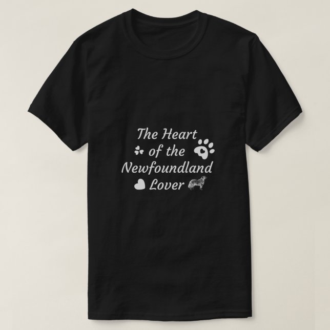 A Camiseta do Coração do Amante de Newfoundland (Frente do Design)