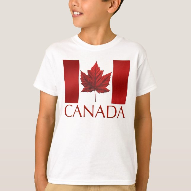 A camiseta do miúdo de Canadá do t-shirt da (Frente)