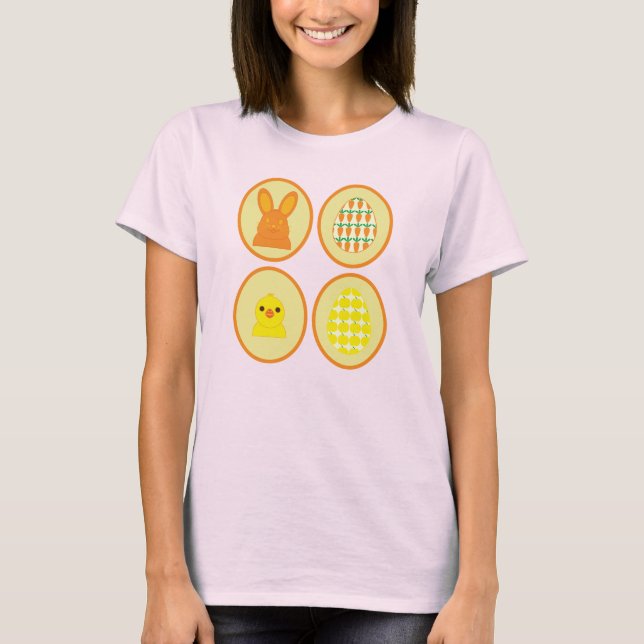 A camiseta feminina da Galeria de Páscoa (Frente)