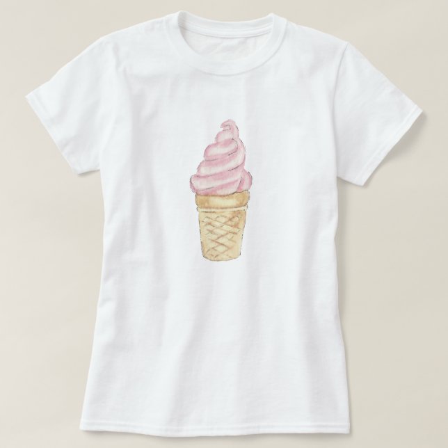A camiseta gelado da mulher do cone do sorvete (Frente do Design)
