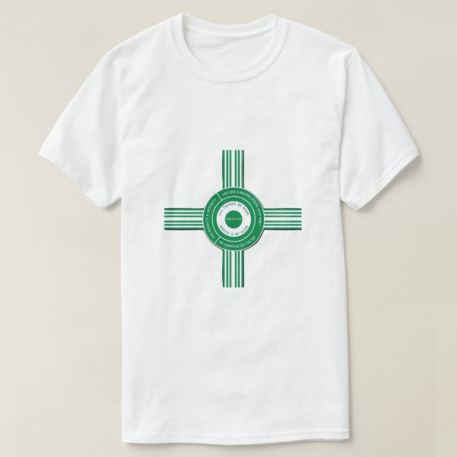 A Camiseta Mosaico de Fé Vibrante (Frente do Design)