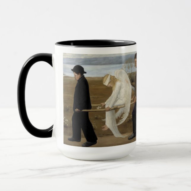 A caneca Anjo Ferida de Simberg - escolha o estilo (Esquerda)
