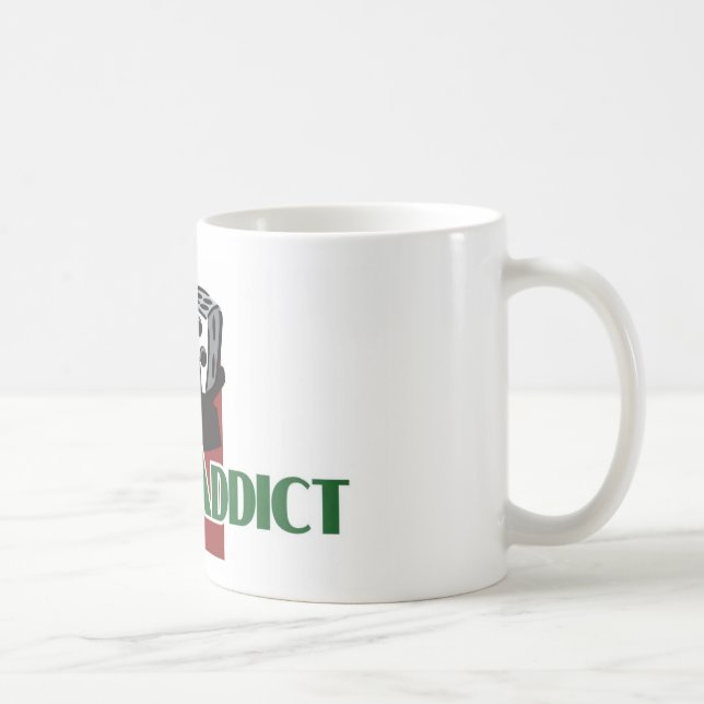 A caneca branca do viciado dos excrementos (Direita)