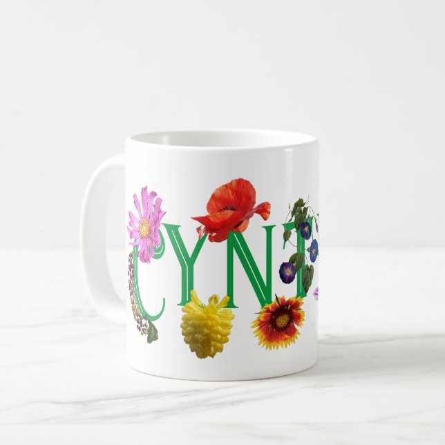 A Caneca Clássica Cynthia 'Wildflower' (Frente Esquerda)