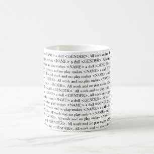A caneca customizável de brilho do texto do livro