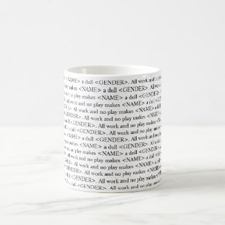 A caneca customizável de brilho do texto do livro