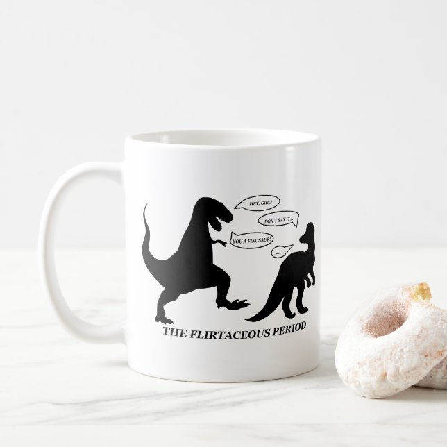 A caneca da chalaça do dinossauro do período de (Com Donut)