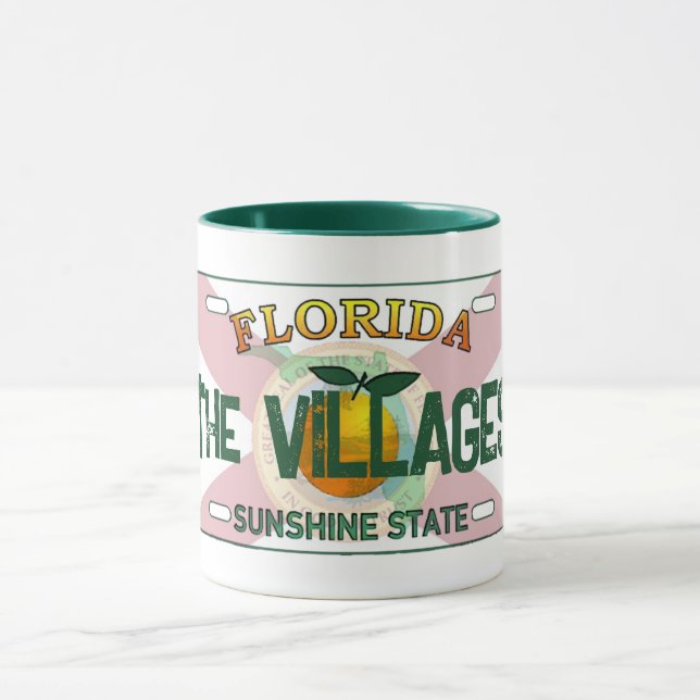 A caneca da placa de matrícula da Villages Florida (Centro)