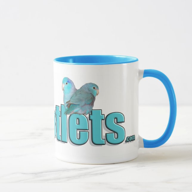 A caneca de café azul pacífica de Parrotlets (Direita)