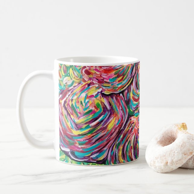 A caneca de café bonito, caneca artística, (Com Donut)