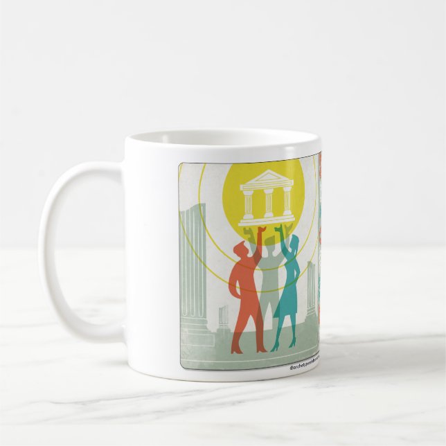 A caneca de café branco clássica do arquétipo do (Esquerda)