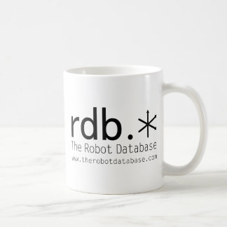 A caneca de café da base de dados do robô